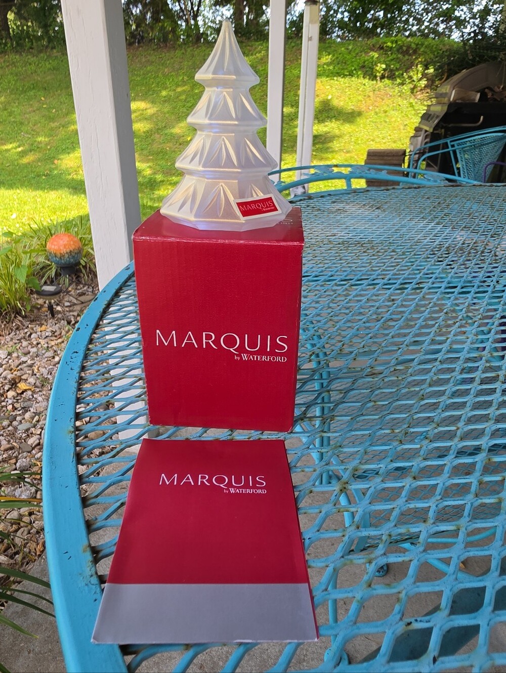 Marquis Waterford Crystal Christmas Tree 3.5” High Original Box & Sticker White